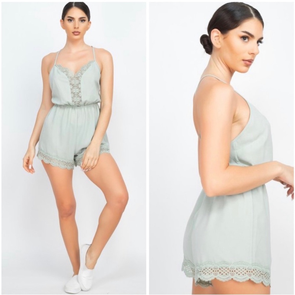 Sage cross back romper - Picture 2 of 5